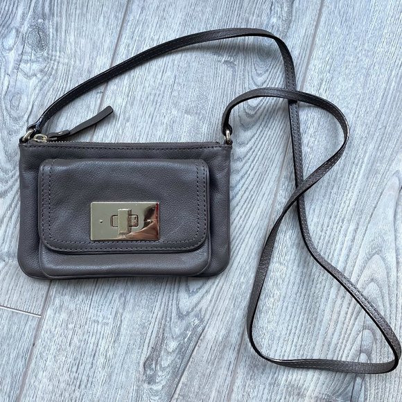 kate spade Handbags - kate spade Gray Leather Crossbody Purse Twistlock Closure
